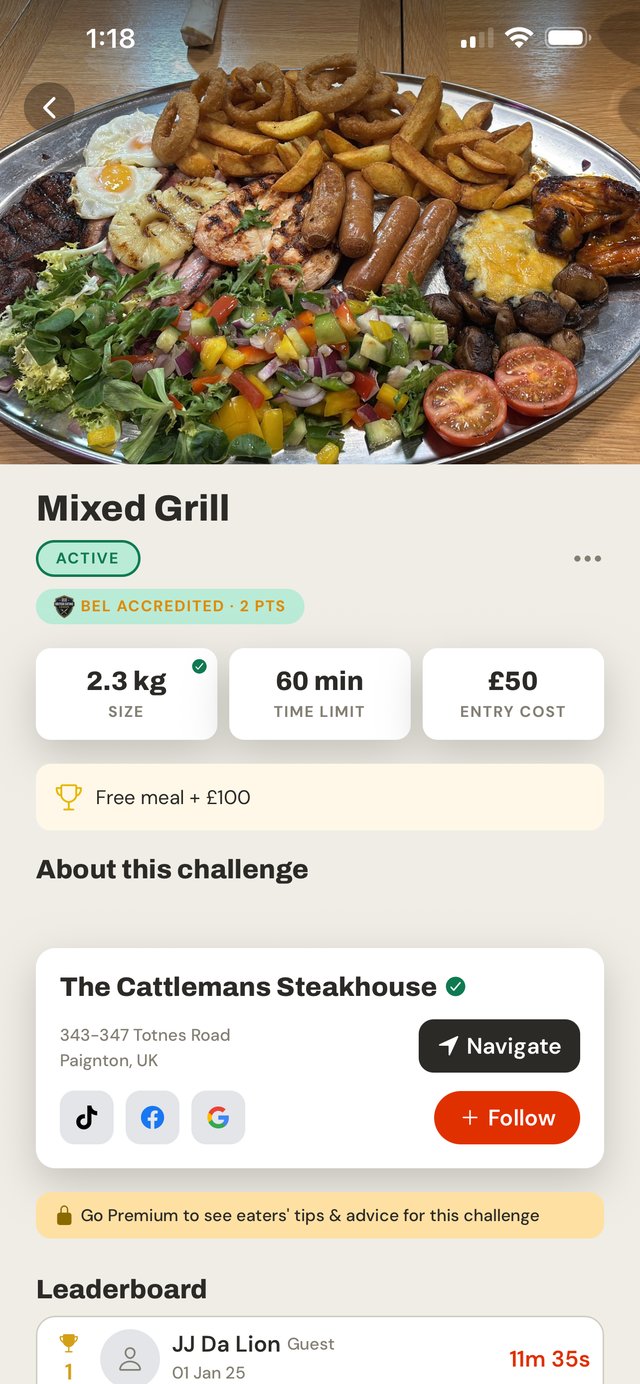 Venue profile screenshot