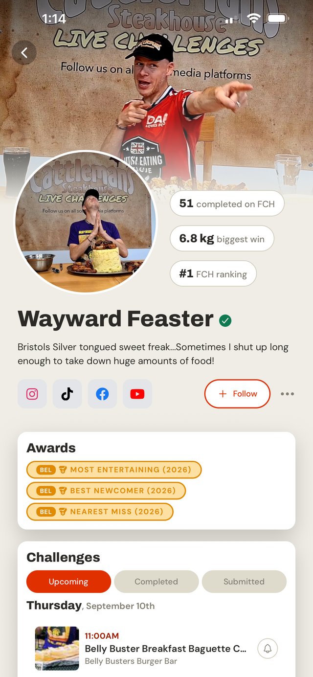 Wayward Feaster eater profile screenshot